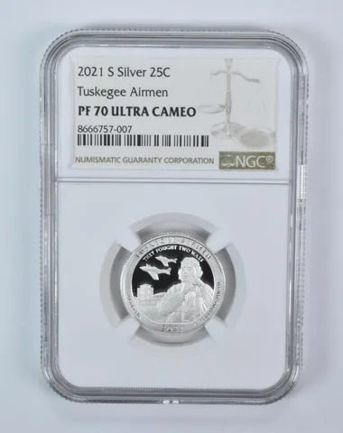 2021-S Washington Quarter ATB Silver Tuskegee Airmen PF70 UCAM NGC