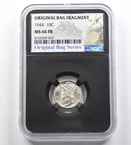 1944 Mercury Dime Original Bag Fragment MS66 FB NGC *0420