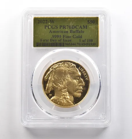 2022-W $50 American Gold Buffalo FDOI 1 Oz Gold PR70 DCAM PCGS a4026