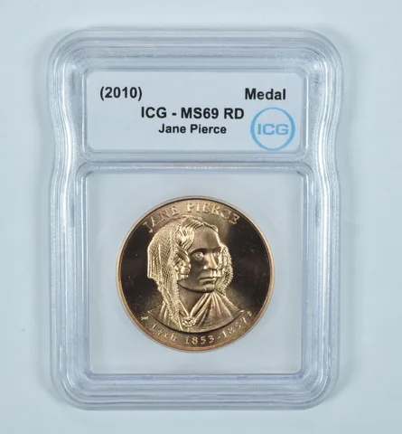 (2010) First Spouse Medal Jane Pierce MS69 RD ICG