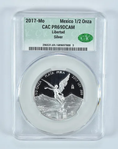 2017 Mo Mexico 1/2 Onza Silver Libertad PR69 DCAM CAC CACg