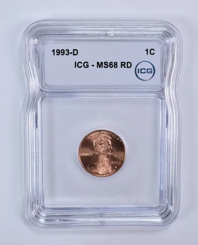 1993-D Lincoln Memorial Cent MS68 RD ICG