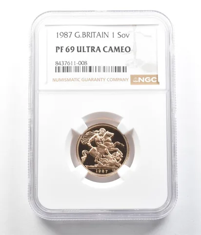 1987 Great Britain 1 Gold Sovereign PF69 UCAM NGC *5106