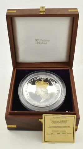 2012 Ascension Island Crown 60 Oz Silver 1 Ct Diamond COA HUGE Low Mintage *5663