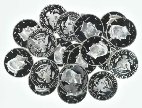 Lot (20) 2008-S Kennedy Half Dollar Proof 90% Silver $10 Face Value