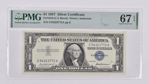 1957 $1 Silver Certificate 67 EPQ PMG Fr. 1619 Superb Gem Unc