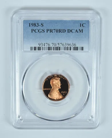 1983-S Lincoln Memorial Cent PR70 DCAM PCGS Blue Label