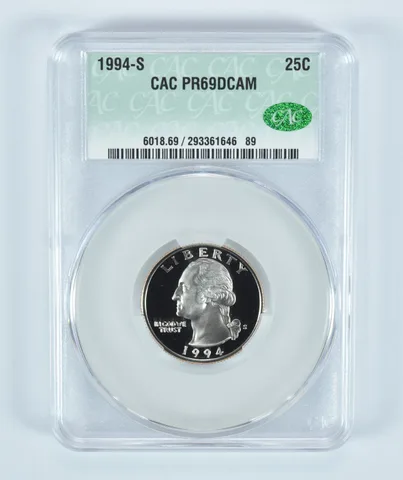 1994-S Washington Quarter PR69 DCAM CAC CACg