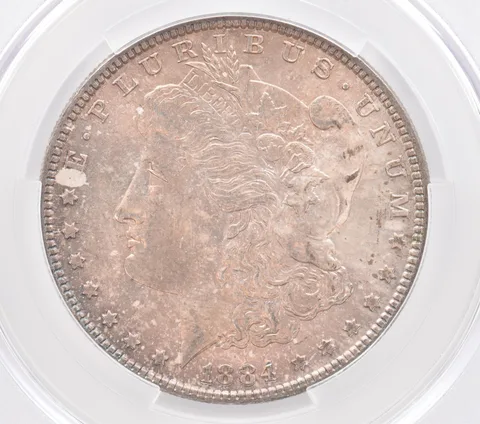 1884 Morgan Silver Dollar MS63 CAC CACg Beautiful Tone *2564