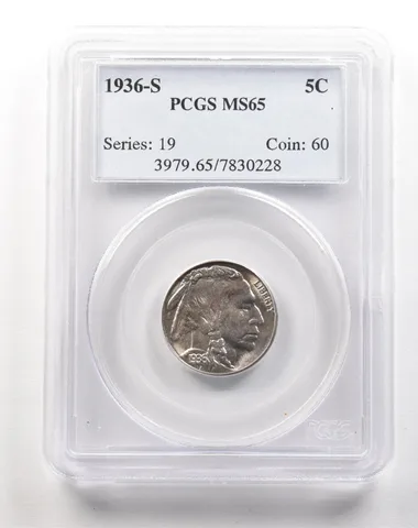 1936-S Indian Head Buffalo Nickel MS65 PCGS a5159