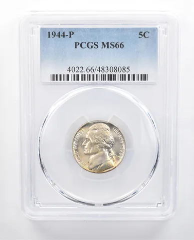 1944-P Jefferson Nickel MS66 PCGS Iridescent Sheen a7698
