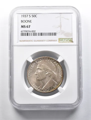 MS67 1937-S Daniel Boone Bicentennial Commemorative Half Dollar NGC a2220
