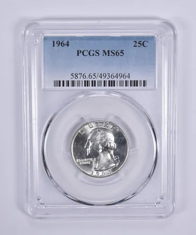 1964 Washington Quarter MS65 PCGS Blue Label