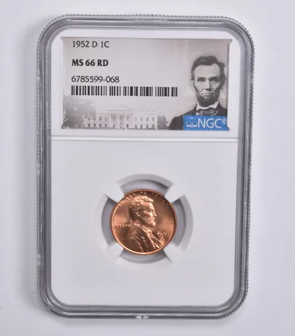 1952-D Lincoln Wheat Cent MS66 RD NGC Special Lbl
