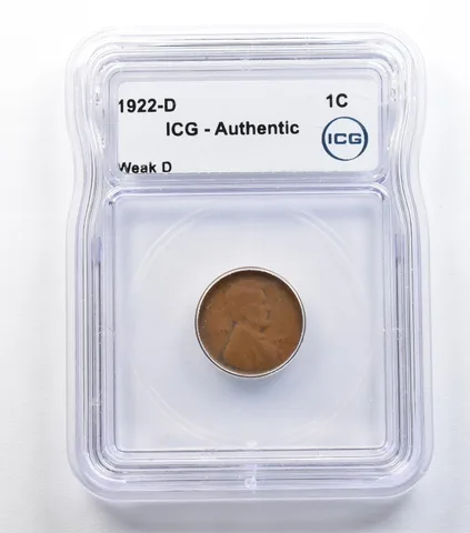 1922-D Lincoln Wheat Cent Weak D Authentic ICG *9289