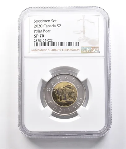 2020 Canada 2 Dollars Polar Bear Specimen Set SP70 NGC *3786