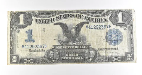 1899 $1 Silver Certificate Black Eagle Blue Seal Large Note Fr#228 *4579