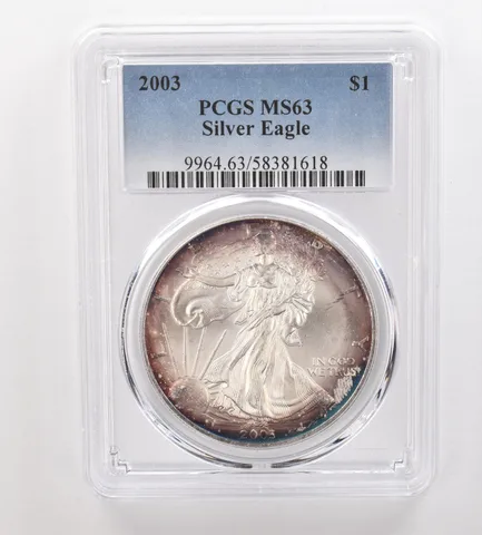 2003 American Silver Eagle MS63 PCGS Beautiful Tone *3335