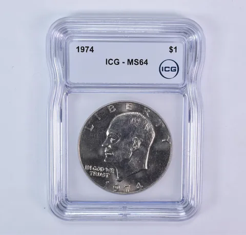 1974 Eisenhower $1 MS64 ICG