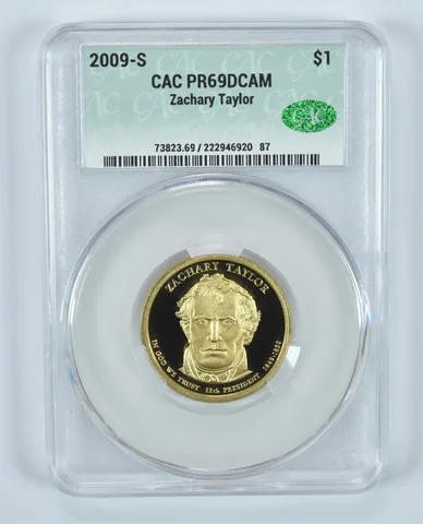 2009-S Presidential $1 Zachary Taylor PR69 DCAM CAC CACg