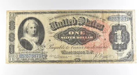 1886 $1 Silver Certificate Large Note Red Seal *3735