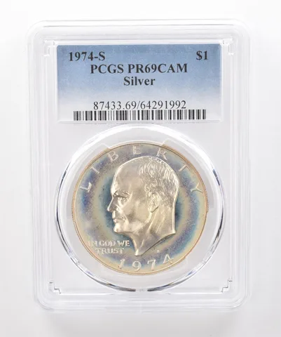 1974-S Eisenhower $1 Silver PR69 CAM PCGS Beautiful Tone *1950