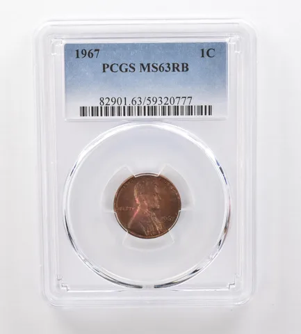 1967 Lincoln Memorial Cent MS63 RB PCGS Beautiful Tone *2056