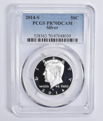 2014-S Kennedy Half Dollar Silver PR70 DCAM PCGS Blue Lbl