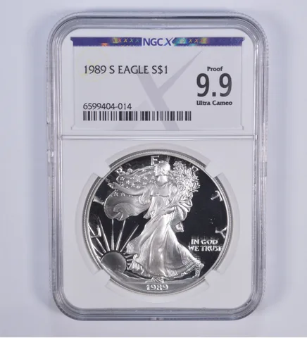 1989-S American Silver Eagle Proof 9.9 NGC X NGCX - Almost PERFECT