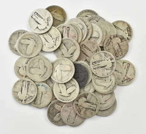 (40) $10 Face 90% Silver Standing Liberty Quarters NO DATE 1917-1930 BULK