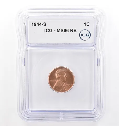 1944-S Lincoln Wheat Cent MS66 RB ICG Beautiful Tone *7711