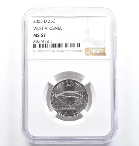 2005-D Washington State Quarter West Virginia MS67 NGC *0839
