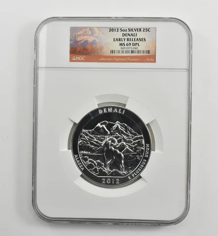 2012 5 Oz Silver Quarter America The Beautiful Denali ER MS69 DPL NGC a1570