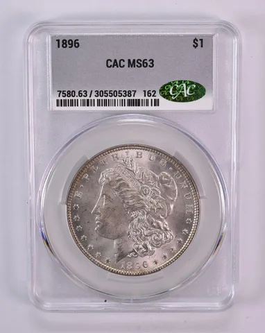 1896 Morgan Silver Dollar MS63 CAC CACg