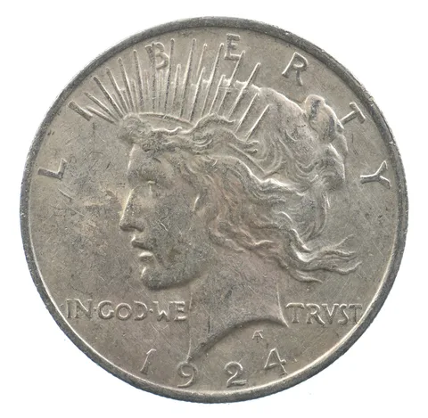 Early - 1924 Peace Silver Dollar - 90% US Coin *446