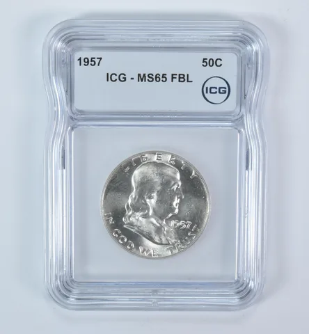 1957 Franklin Half Dollar MS65 FBL ICG