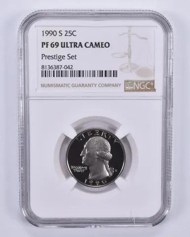 1990-S Washington Quarter Prestige Set PF69 UCAM NGC Brown Label