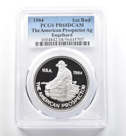 1984 Engelhard Prospector 1 Oz Silver Round PR68 DCAM PCGS
