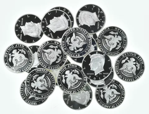 Lot (20) 2010-S Kennedy Half Dollar Proof 90% Silver $10 Face Value