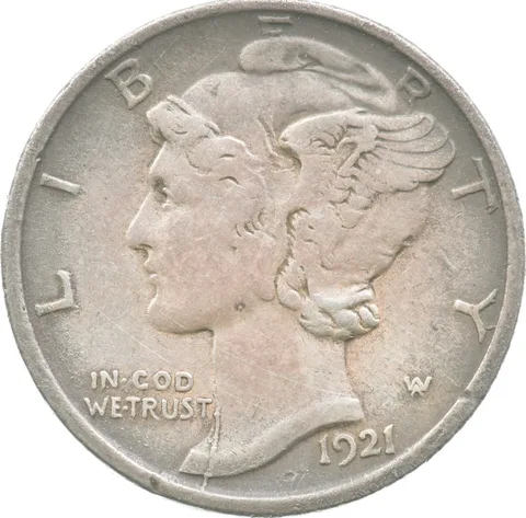 1921-D Mercury Dime a9016