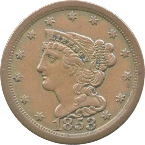1853 Braided Hair Half Cent *6909