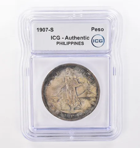 1907 S Philippines Peso Authentic ICG Beautiful Tone *4289