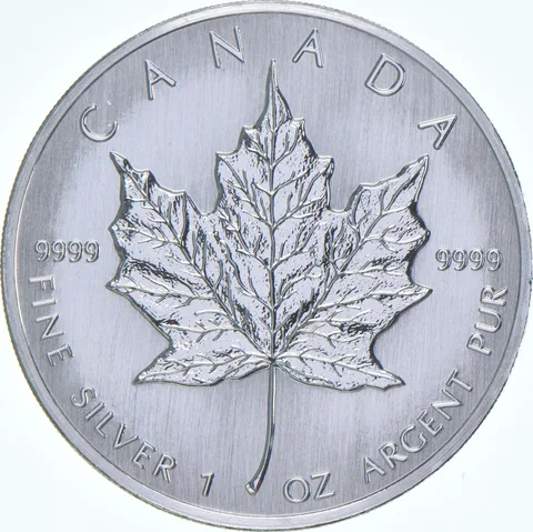 1990 Canada 5 Dollars Silver Maple Leaf 1 Oz Silver BU