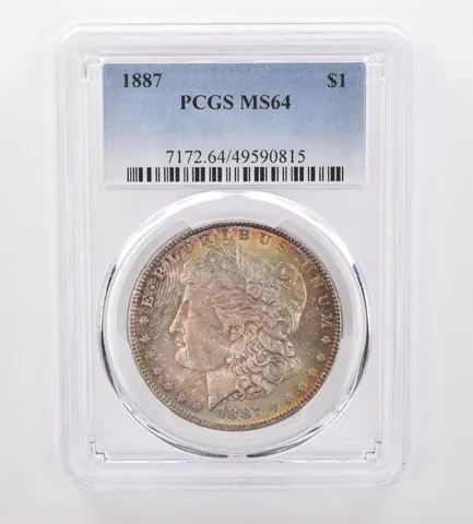 1887 Morgan Silver Dollar MS64 PCGS Beautiful Tone *9996
