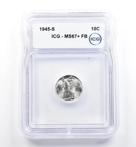 1945-S Mercury Dime MS67+ FB ICG *0143