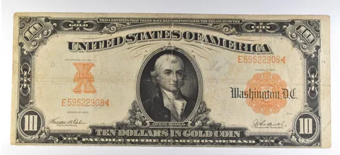 1907 $10 US Gold Certificate Large Note Yellow Seal *5646