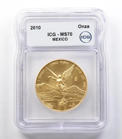 2010 Mo Mexico 1 Onza Gold Libertad MS70 ICG *2541