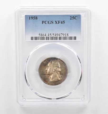1958 Washington Quarter XF45 PCGS Beautiful Tone *0321