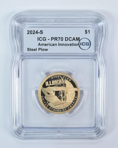 2024-S Innovation $1 Steel Plow IL PR70 DCAM ICG