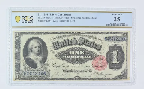1891 $1 Silver Certificate Fr#223 Large Note Very Fine 25 PCGS *9532